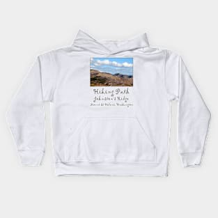 hiking path and mountains at Johnston's Ridge Kids Hoodie